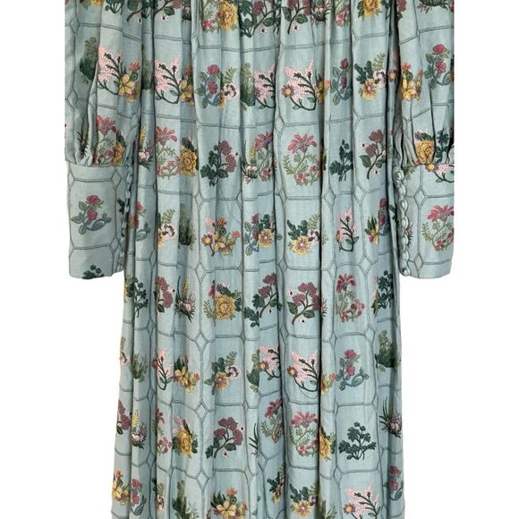 Mac‎ Duggal Dress Gown Size 2 Boho Cottage Peasant Floral Embroidered - Picture 8 of 12